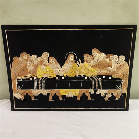 The Last Supper Marquetry Inlaid Wood Artwork