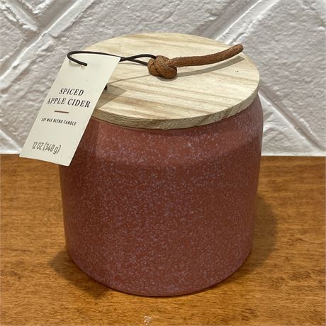 Threshold Soy Wax Blend Spiced Apple Cider 12 OZ Candle with Wood Wick