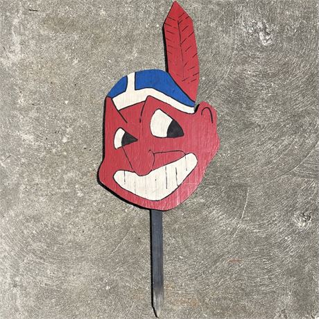 Cleveland Indians Chief Wahoo Wooden Yard Sign