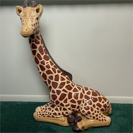 VERY LARGE Chalkware Giraffe - 2.5 ft tall