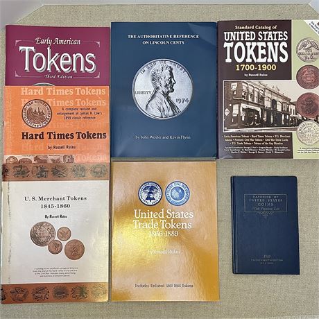 (6) Antique & Vintage U.S. Token / Coin Collector Guide Books