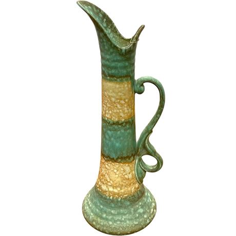 Vtg Colmin 1464 Ceramic Speckled Drip Glaze Ewer Made in Germany