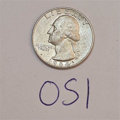 1964 D  Washington Silver Quarter
