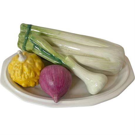 Artificial Fruit on Pfaltzgraff Platter
