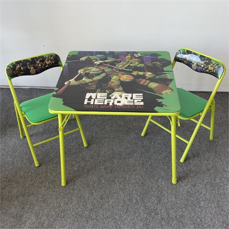 Kids Teenage Mutant Ninja Turtles Folding Table and 2 Chairs