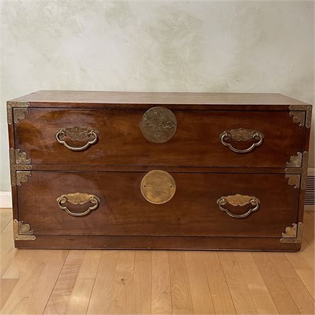 Henredon Asian Japanese Tansu Style Campaign Chest w/ 2 Drawers
