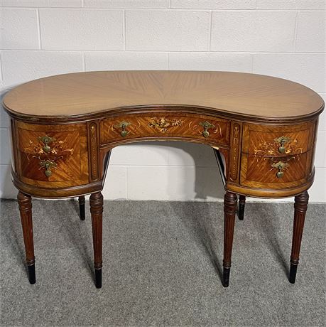 Antique Johnson Handley Kidney Shaped English Regency Writing Desk