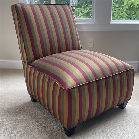 Striped Armless Accent Chair