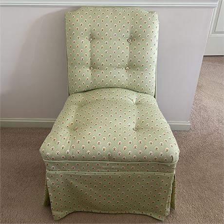 Vintage Skirted Slipper Accent Chair
