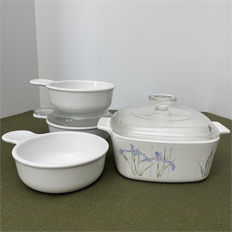 Shadow Iris Lidded Casserole Dish & Grab-it Bowls (2 without Lids)