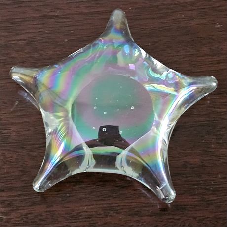 Crowning Touch Iridescent Glass Starfish Paperweight