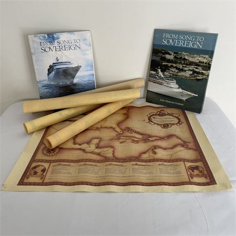 Royal Caribbean Maps w/ Books "From Song to Sovereign"
