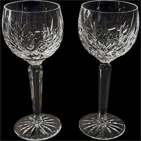 (2) Waterford Crystal Lismore Hock Wine Glasses
