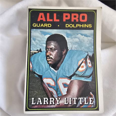 1974 Topps Football Card featuring Larry Little,