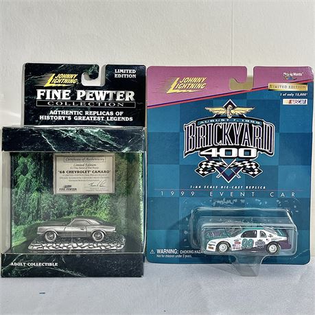 Johnny Lightning Pewter '68 Chevrolet Camaro & Nascar '99 Brickyard 400 Diecasts