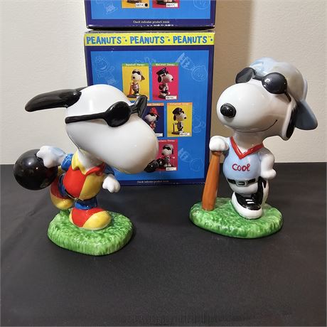 (2) *NIB* Ceramic Snoopy Figurines