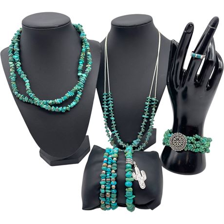 925 Sterling Silver Accented Turquoise Jewelry