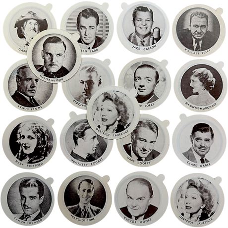 Vtg Movie Stars Dixie Cup Ice Cream Lids