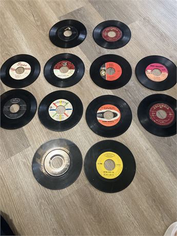 12 Various 45 rpm Records Random Genres & Decades-Zoom In for Titles