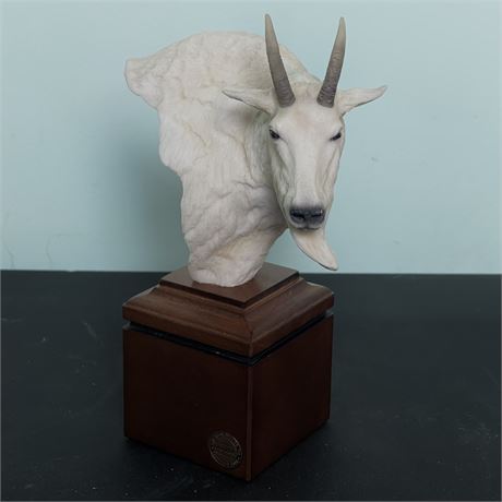Mountain High Millcreek Studios Mountain Goat Sculpture on Stand