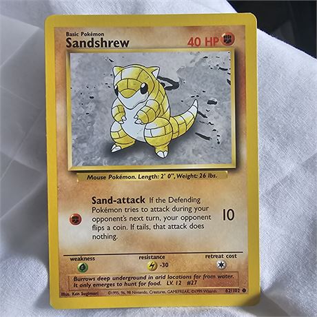 Sandshrew Pokémon trading card
