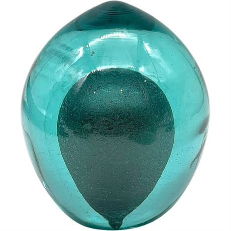 1962 Signed Littleton Teardrop Shaped Art Glass Paperweight