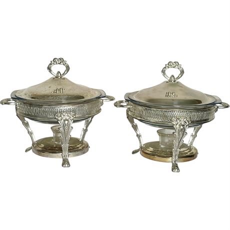 (2) Silver Plated 2qt Chafing Dishes with Original Boxes