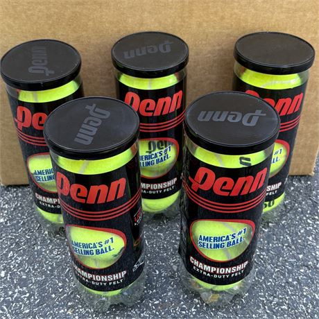 Penn Championship Extra Duty Tennis Balls - 5 Cans (15 Balls)