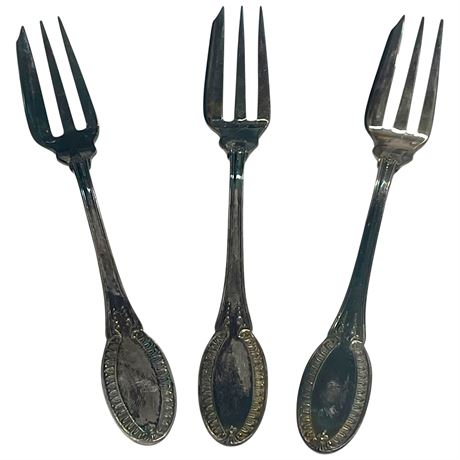 Three .800 Silver 3-Tine Pastry Forks - Lot 1