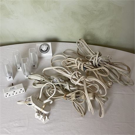 Extension Cords, Plug in Timer, Wall Adapter, & 4 Night Lights