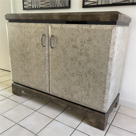 Heavy Textured Stone-Look Modern Cabinet