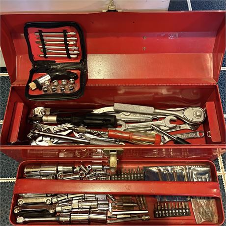 2-Tier Metal Toolbox w/ Small Parts