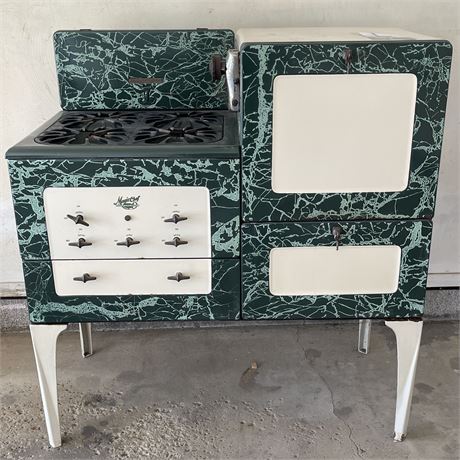1931 Magic Chef American Stove Company Marbled Green Gas Stove Oven Model 500-N