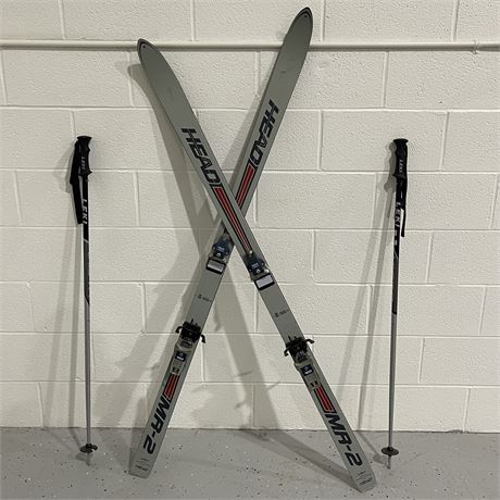 HEAD 150cm Tyrolia MR-2 Skis w/ Leki 46" Ski Poles