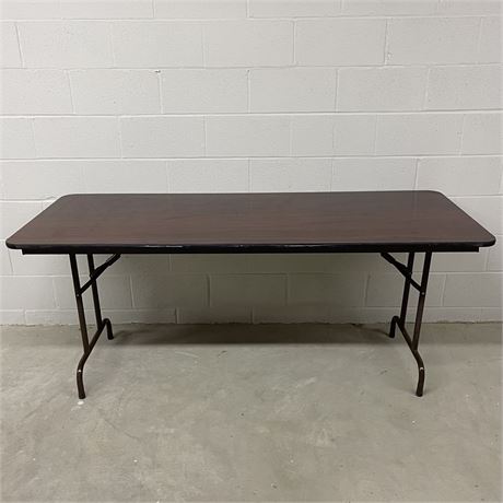 6 ft. Rectangular Wood Folding Table