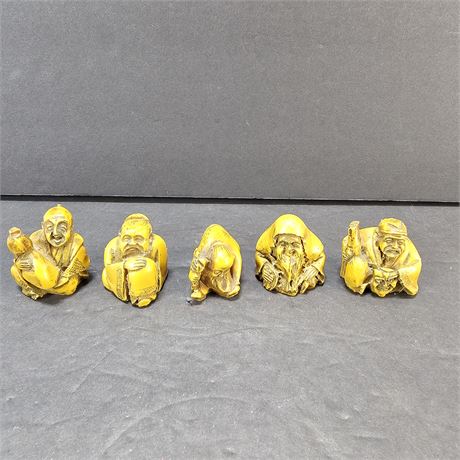 Mid-Century Celluloid Japanese Immortals Figures (c. 1950)