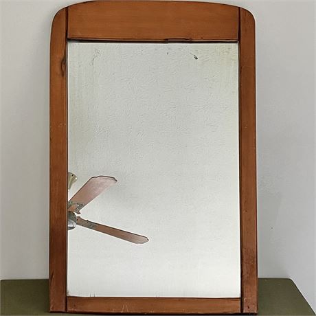 Old Solid Wood Framed Wall Mirror