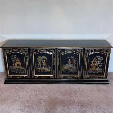 P. Pikkel Oriental Black Lacquer Sideboard