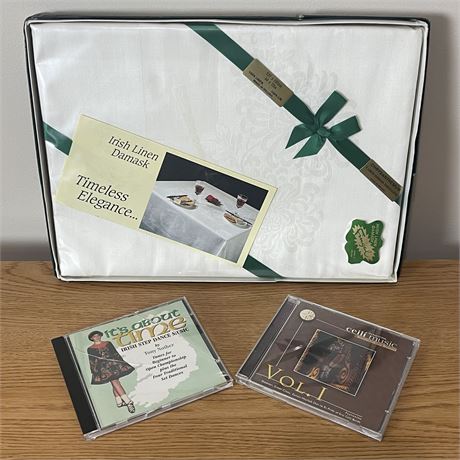 Irish Linen Damask with Irish Music CD's