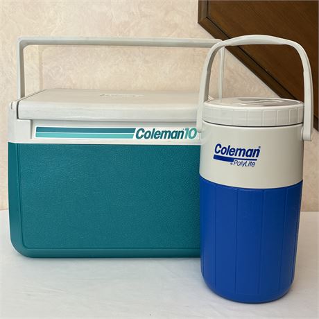 Coleman 10 Personal Cooler Model 510 and Coleman Polylite Thermos 5590