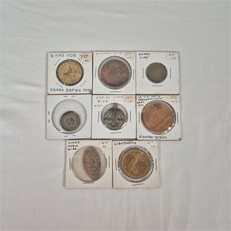 Vtg Commemorative Coin & Token Lot -1938 Christmas, Empire State, 1972 Expo