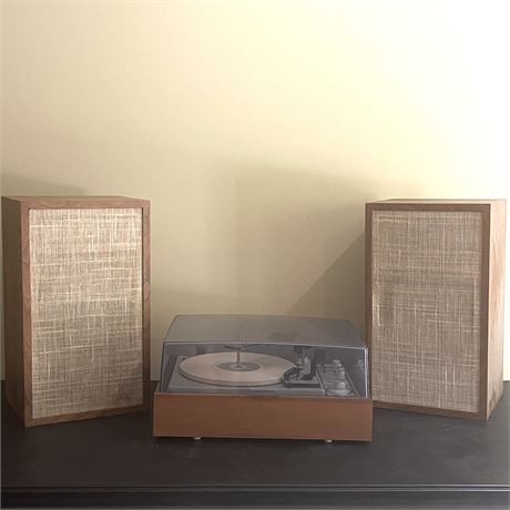 Vintage KLH Model 24 Record Player with Pair of Vintage Speakers