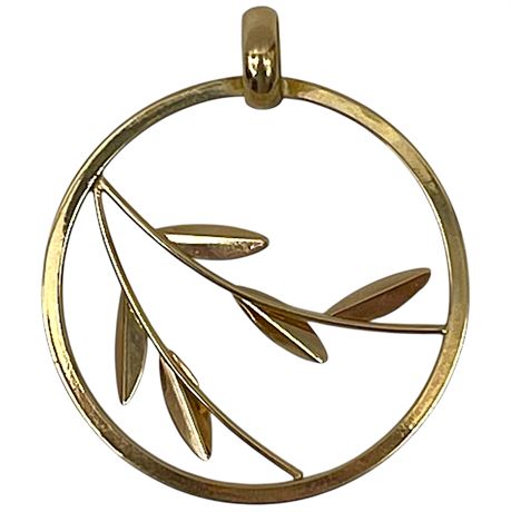 14K Gold Olive Branch Pendant