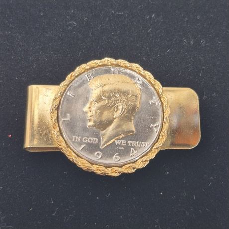 1964 First-Year-of-Issue Silver JFK Half Dollar Coin Money Clip