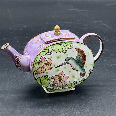 Antique Japanese Enamel Cloisonne Petite Tea Pot