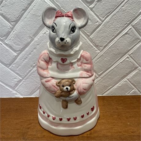 1990 House of Lloyd Ceramic Mouse w/ Teddy Bear Cookie Jar
