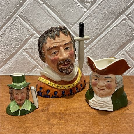 Slyvac Staffordshire Hand Painted Collectible Trio