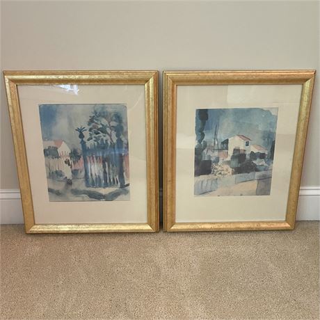 Pair of Framed Watercolor Prints
