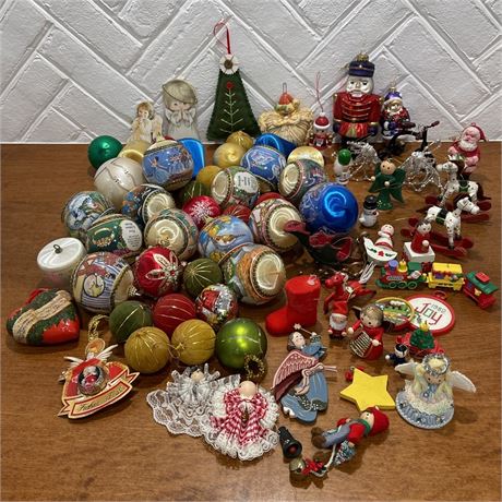 Large Variety of Vintage Bulbs and Ornaments