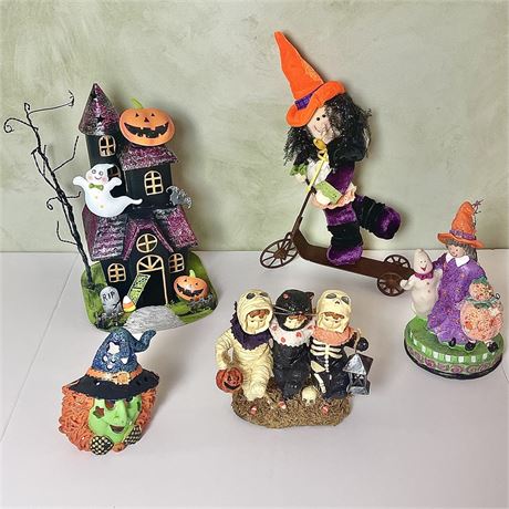 Halloween Table-Top Decor Lot - Tealight Holders and More